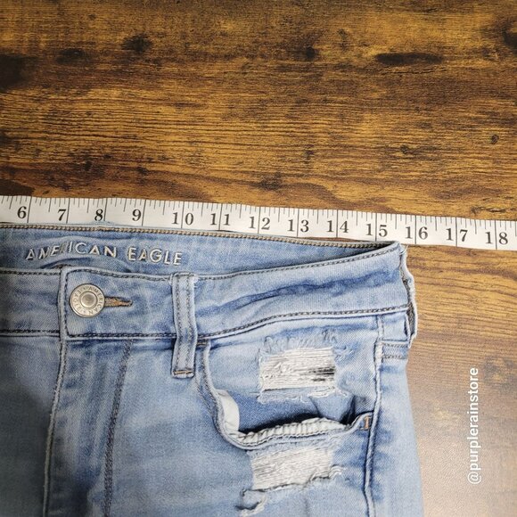 American Eagle Jeans 12 L Jegging Mid Rise Next Level Stretch Medium Light Wash - Picture 8 of 13